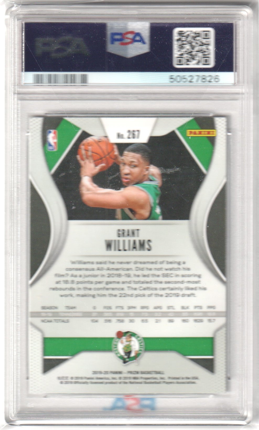 GRANT WILLIAMS 2019 - 20 Panini Prizm RC Rookie #267 PSA 9 MINT - CELTICS - Columbia Hobby - Sports Card Boxes - Toploaders - Card Savers