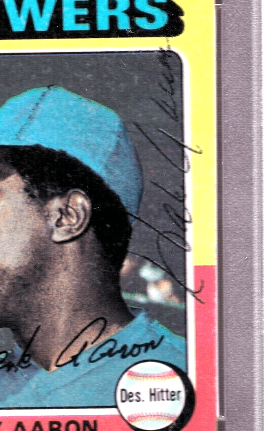 HANK AARON 1975 Topps Mini Autograph Auto #660 PSA/DNA PSA 4 - BREWERS - Columbia Hobby - Sports Card Boxes - Toploaders - Card Savers