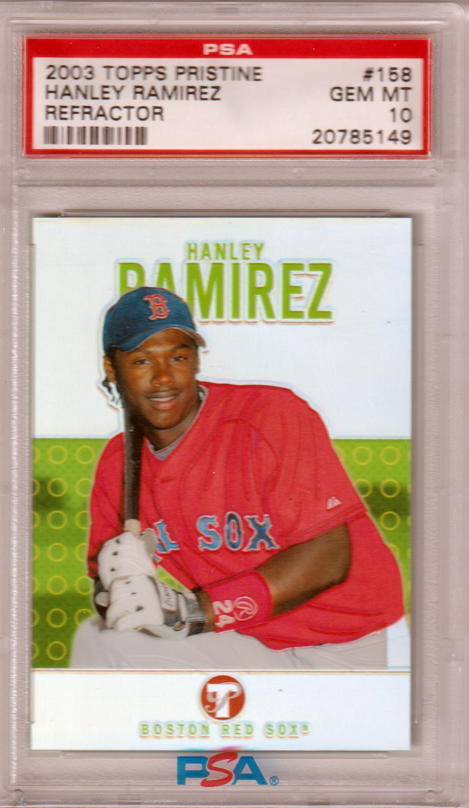 HANLEY RAMIREZ 2003 Topps Pristine Refractor #/1599 PSA 10 GEM - RED SOX Pop 15 - Columbia Hobby - Sports Card Boxes - Toploaders - Card Savers