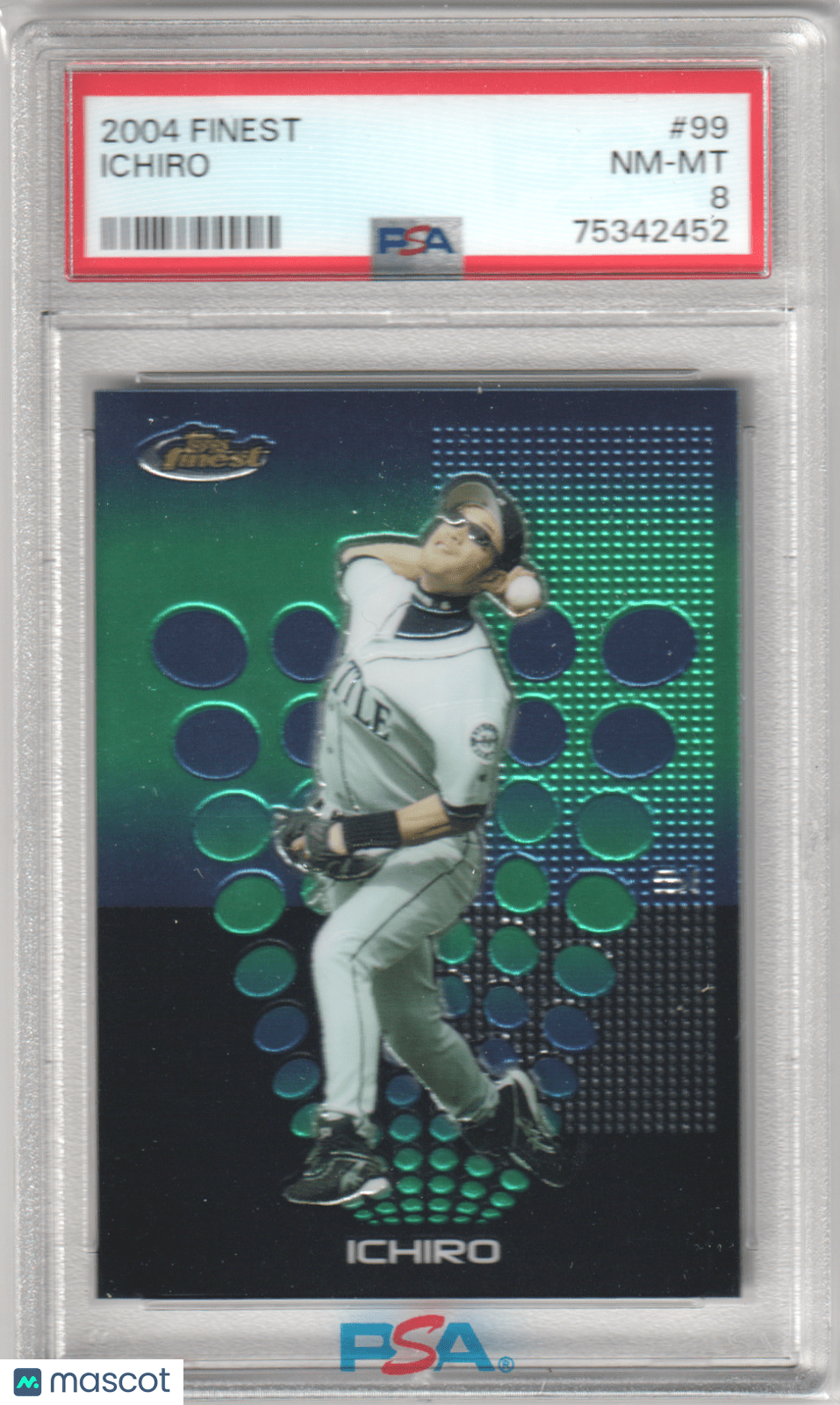 ICHIRO 2004 Topps Finest 99 PSA 8 NM - MT - MARINERS - Columbia Hobby - Sports Card Boxes - Toploaders - Card Savers