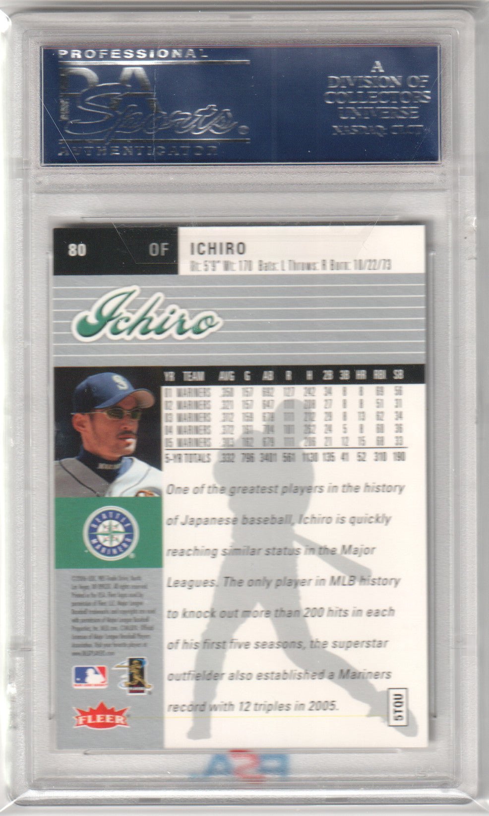 ICHIRO 2006 Fleer Ultra #80 PSA 10 GEM MINT - MARINERS - Columbia Hobby - Sports Card Boxes - Toploaders - Card Savers