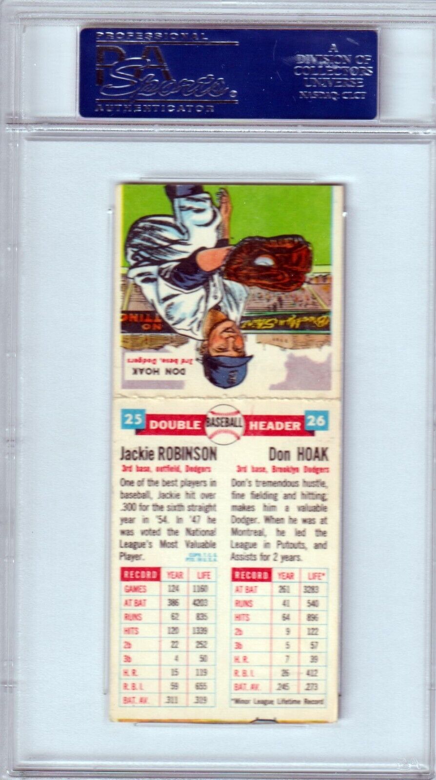 JACKIE ROBINSON 1955 Topps Double Headers Hoak #25 #26 PSA 6.5 EX - MT+ - DODGERS - Columbia Hobby - Sports Card Boxes - Toploaders - Card Savers