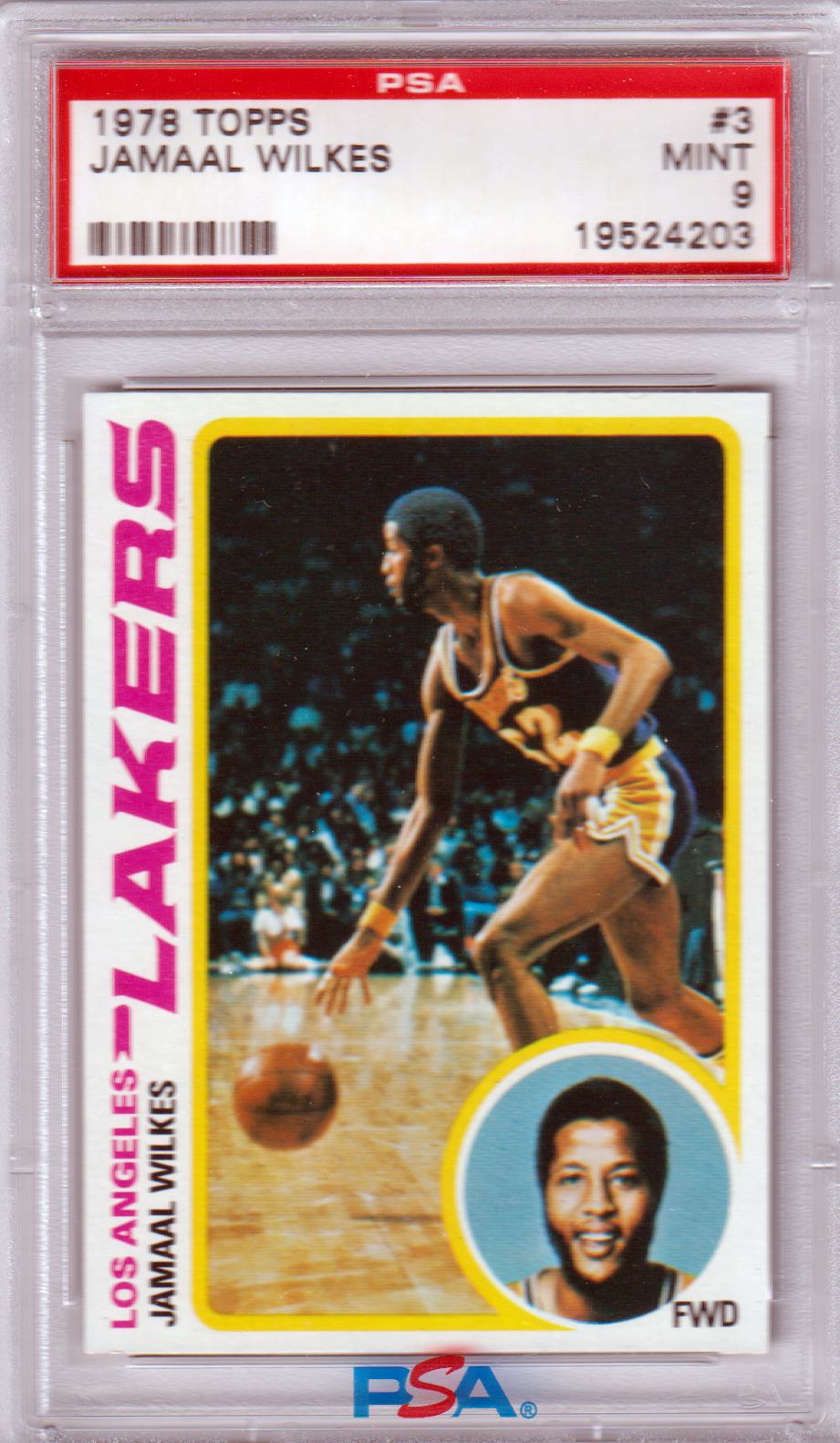 JAMAAK WILKES 1978 - 79 Topps #3 PSA 9 MINT - LAKERS - Columbia Hobby - Sports Card Boxes - Toploaders - Card Savers