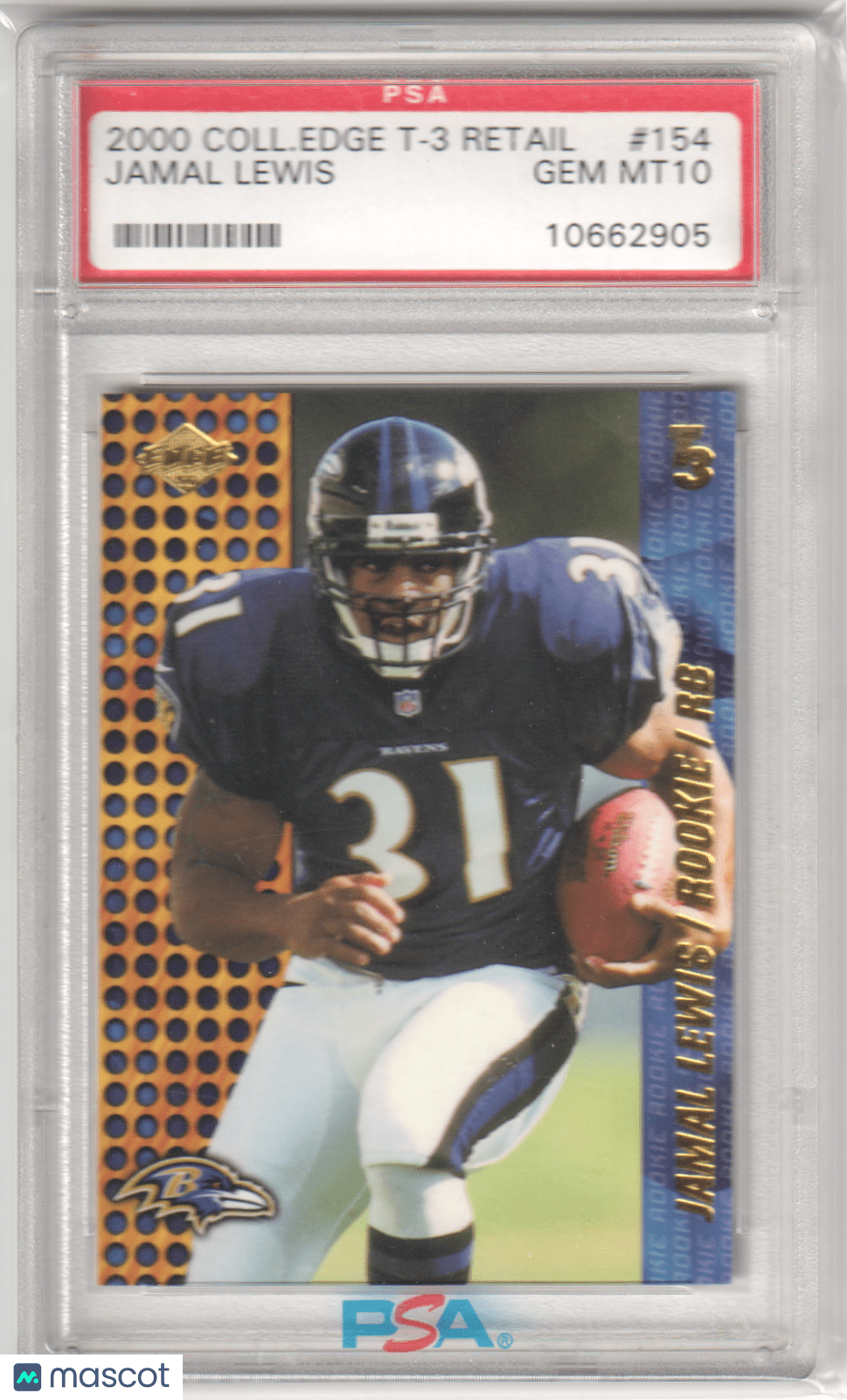 JAMAL LEWIS 2000 Collector's Edge T3 Retail 154 PSA 10 - Columbia Hobby - Sports Card Boxes - Toploaders - Card Savers