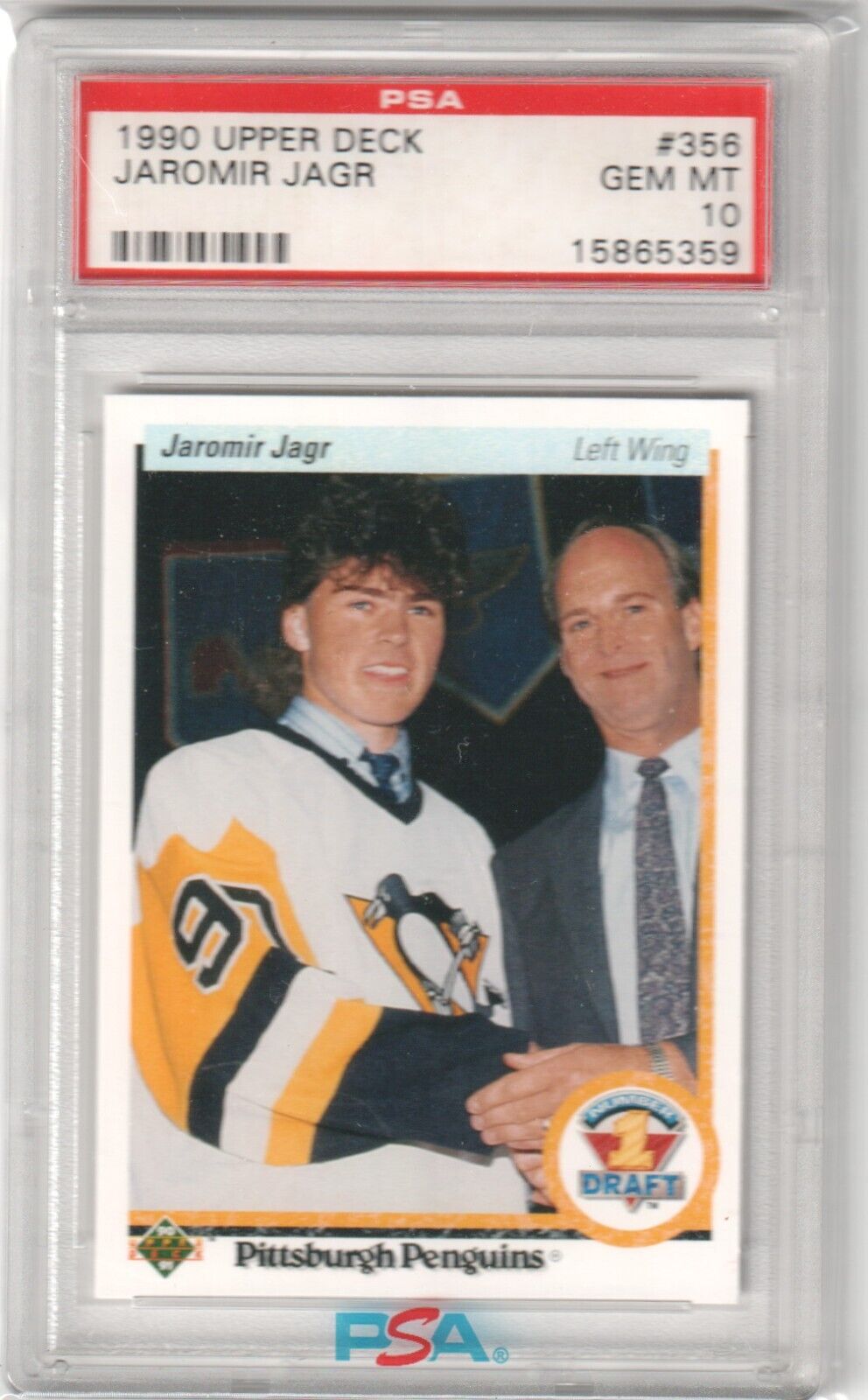 JARAMIR JAGR 1990 - 91 Upper Deck RC rookie #356 PSA 10 GEM MINT - PENGUINS - Columbia Hobby - Sports Card Boxes - Toploaders - Card Savers