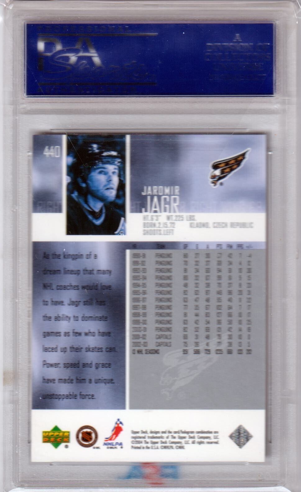 JARAMIR JAGR 2003 Upper Deck #440 PSA 10 GEM MINT - BLUES - Columbia Hobby - Sports Card Boxes - Toploaders - Card Savers