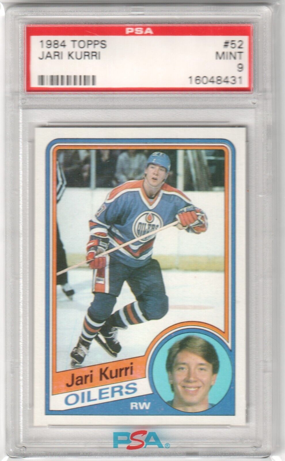 JARI KURRI 1984 - 85 Topps #52 PSA 9 MINT - OILERS - Columbia Hobby - Sports Card Boxes - Toploaders - Card Savers