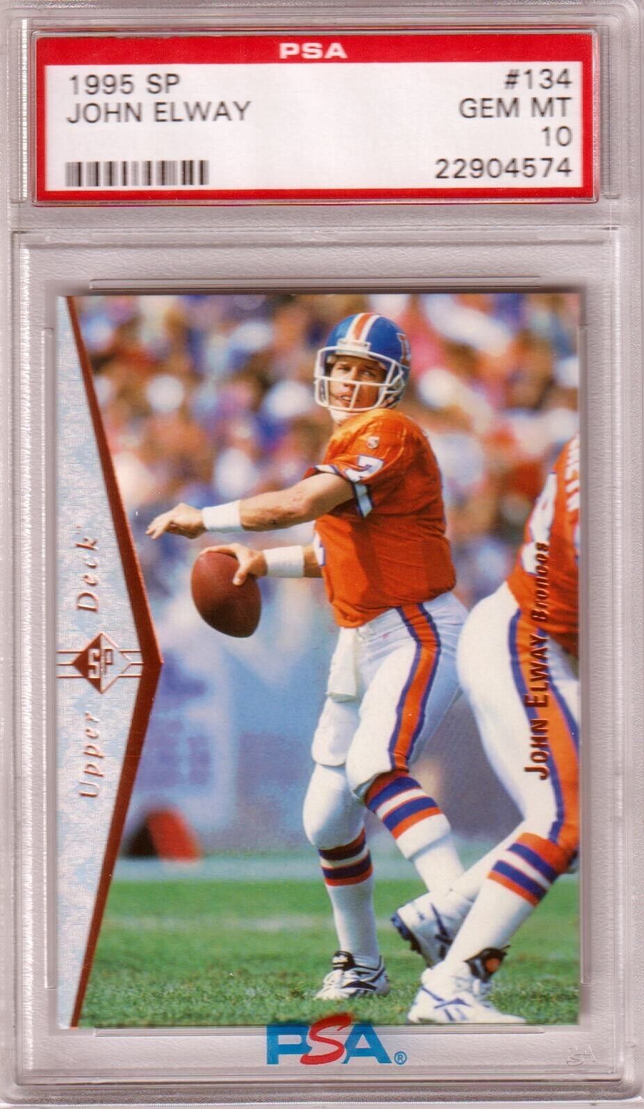 JOHN ELWAY 1995 Upper Deck SP #134 PSA 10 GEM MINT - BRONCOS - Columbia Hobby - Sports Card Boxes - Toploaders - Card Savers
