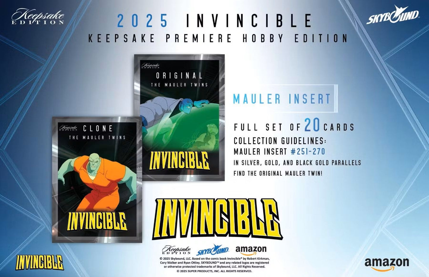 Keepsake Invincible Premiere Edition Hobby Box (Keepsake Trading Cards 2025) | Columbia Sports Cards - Columbia Hobby - Sports Card Boxes - Toploaders - Card Savers