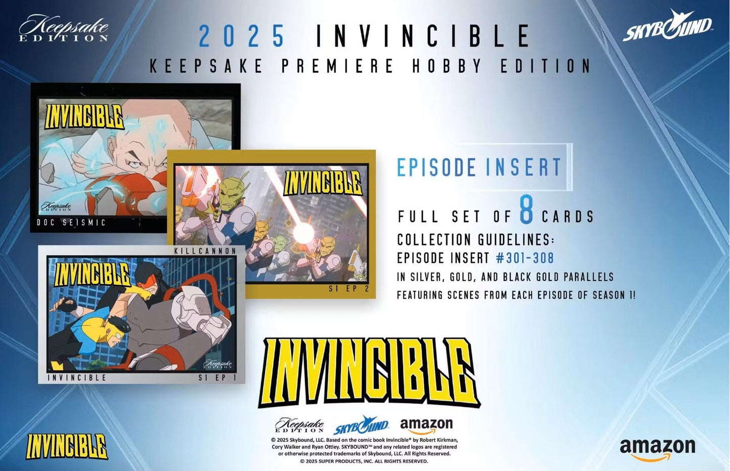 Keepsake Invincible Premiere Edition Hobby Box (Keepsake Trading Cards 2025) | Columbia Sports Cards - Columbia Hobby - Sports Card Boxes - Toploaders - Card Savers