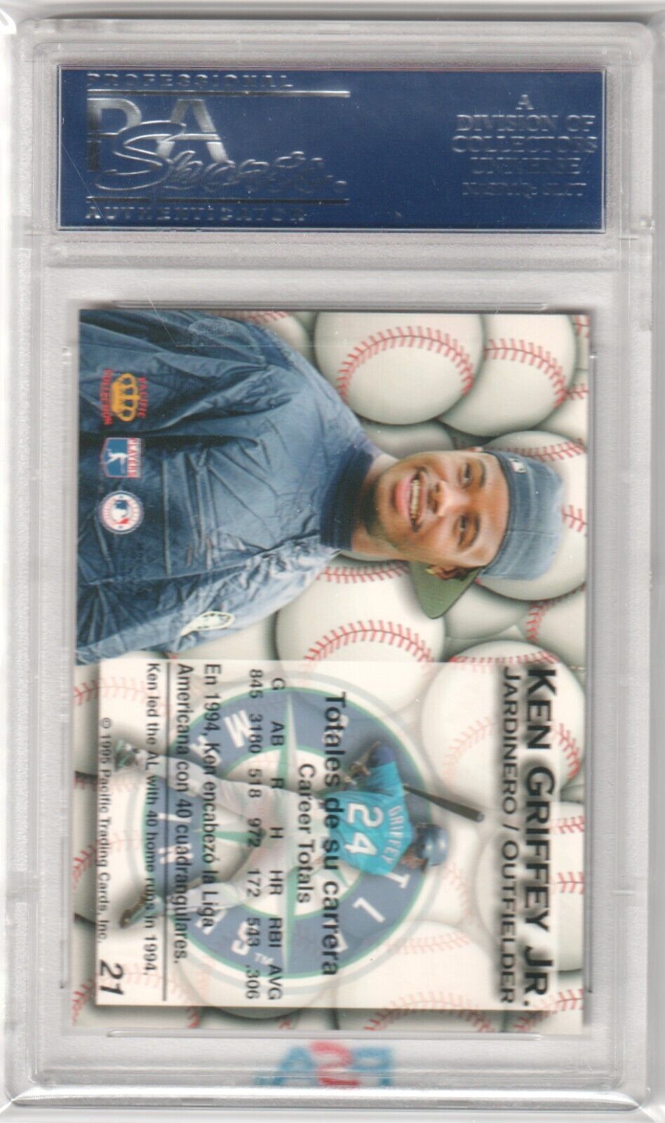 KEN GRIFFEY JR 1995 Pacific Gold Marquee Prism #21 PSA 10 GEM MINT - MARINERS - Columbia Hobby - Sports Card Boxes - Toploaders - Card Savers