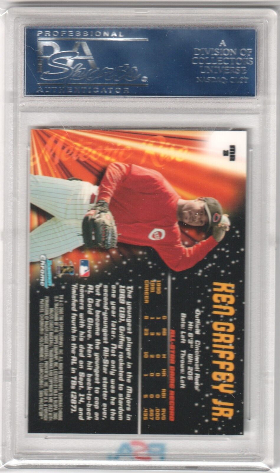 KEN GRIFFEY JR 2000 Bowman Chrome Meteoric Rise #MR3 PSA 10 GEM MINT - REDS - Columbia Hobby - Sports Card Boxes - Toploaders - Card Savers