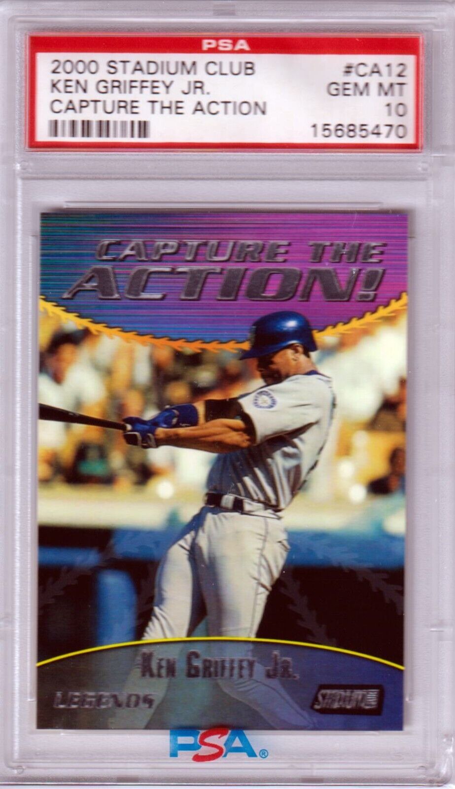 KEN GRIFFEY JR 2000 Stadium Club Capture the Action PSA 10 GEM MINT POP 18 - Columbia Hobby - Sports Card Boxes - Toploaders - Card Savers