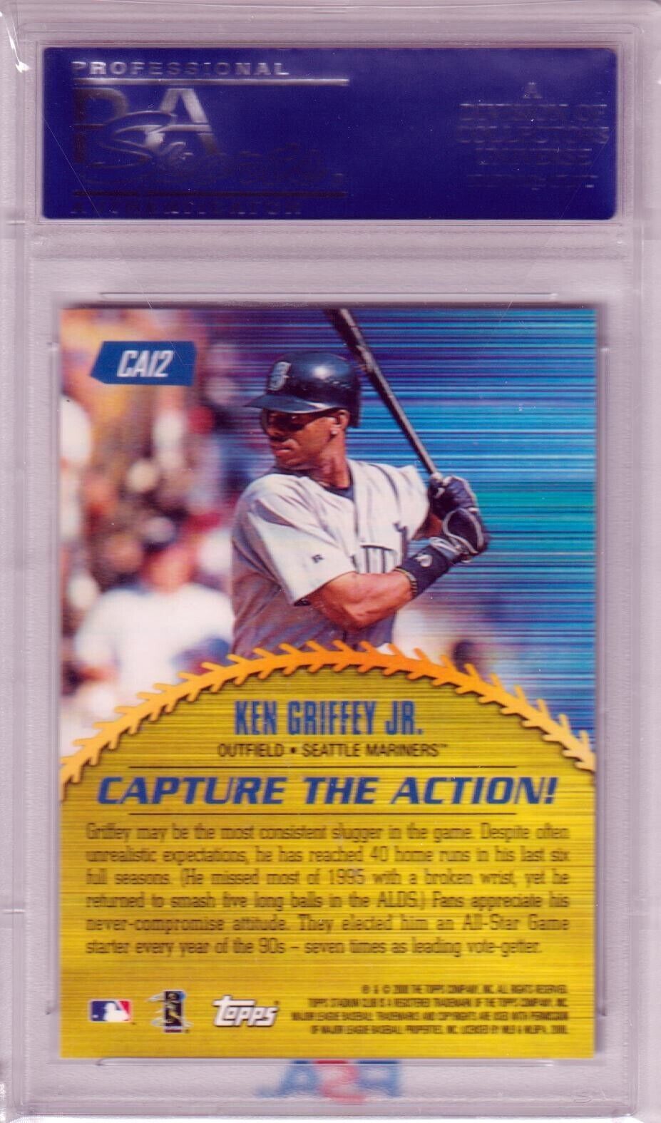 KEN GRIFFEY JR 2000 Stadium Club Capture the Action PSA 10 GEM MINT POP 18 - Columbia Hobby - Sports Card Boxes - Toploaders - Card Savers