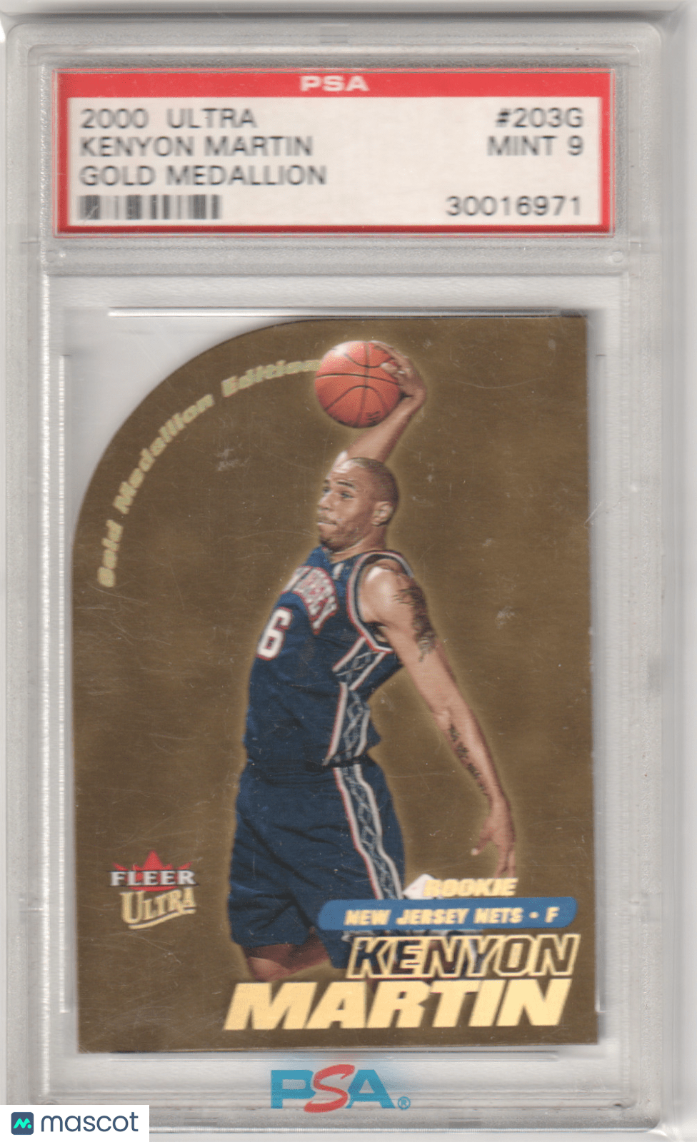 KENYON MARTIN 2000 Ultra 203G Gold Medallion PSA 9 MINT - NETS - Columbia Hobby - Sports Card Boxes - Toploaders - Card Savers