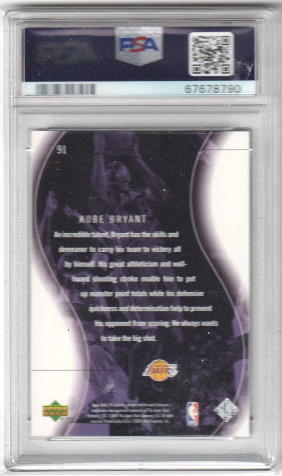KOBE BRYANT 2003 Upper Deck SP Authentic #91 PSA 10 GEM MINT #/3999 Pop 27 - Columbia Hobby - Sports Card Boxes - Toploaders - Card Savers