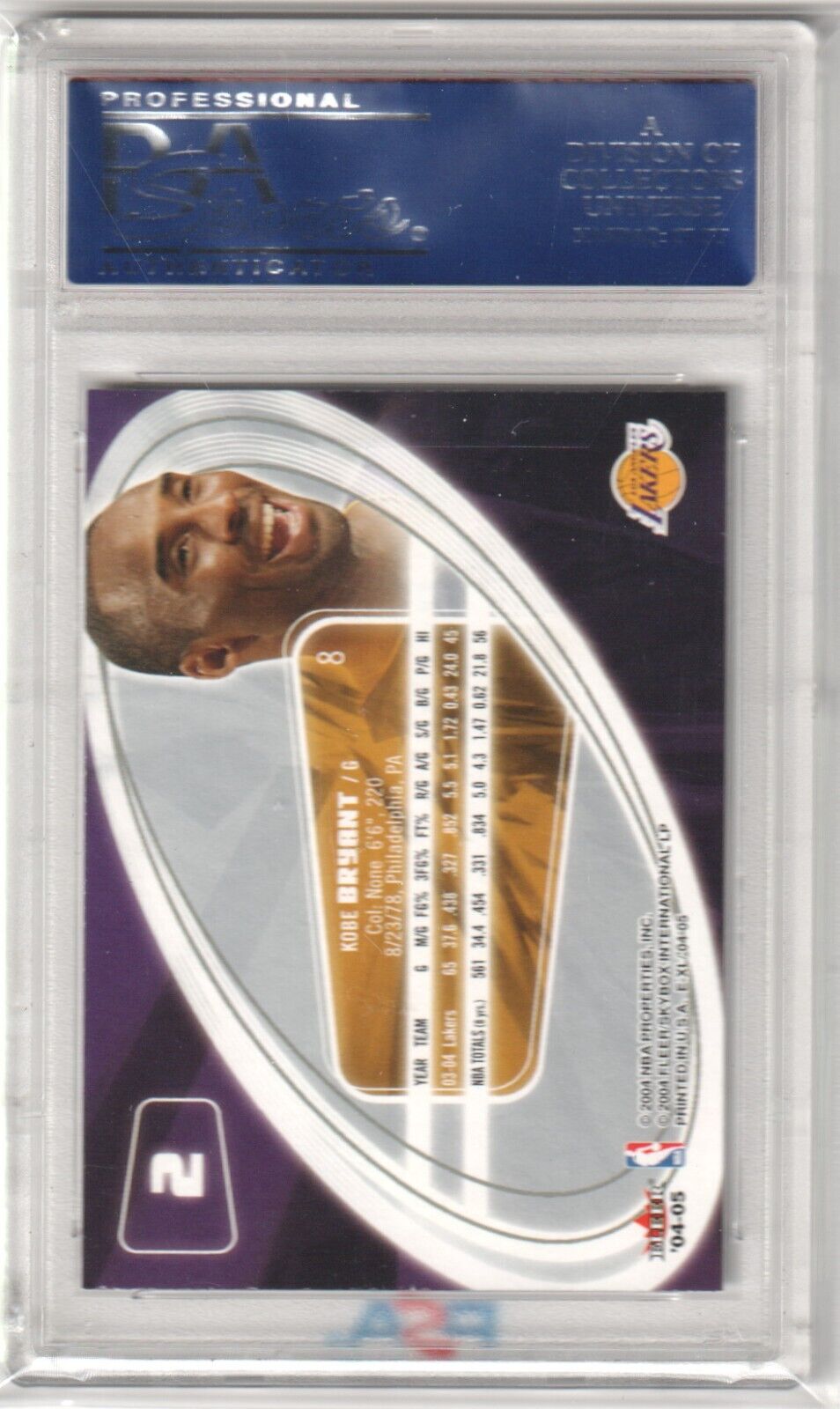 KOBE BRYANT 2004 - 05 Fleer Skybox E - XL #2 PSA 10 GEM MINT - LAKERS - Columbia Hobby - Sports Card Boxes - Toploaders - Card Savers