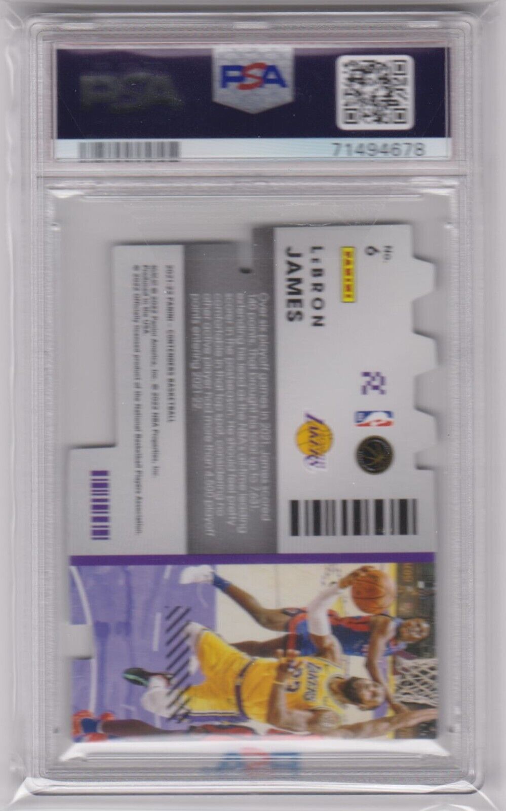 LEBRON JAMES 2021 - 22 Panini Contenders Superstar Die - Cuts #6 PSA 10 - LAKERS - Columbia Hobby - Sports Card Boxes - Toploaders - Card Savers