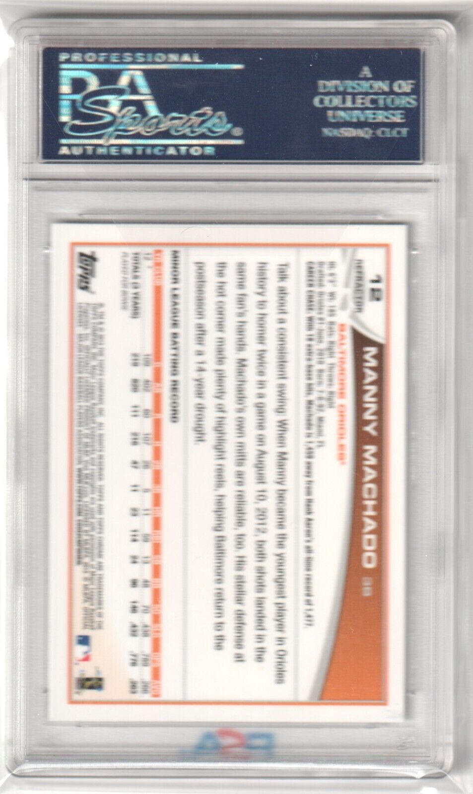 MANNY MACHADO 2013 Topps Chrome X - fractor RC Rookie #12 PSA 10 GEM MINT - PADRES - Columbia Hobby - Sports Card Boxes - Toploaders - Card Savers