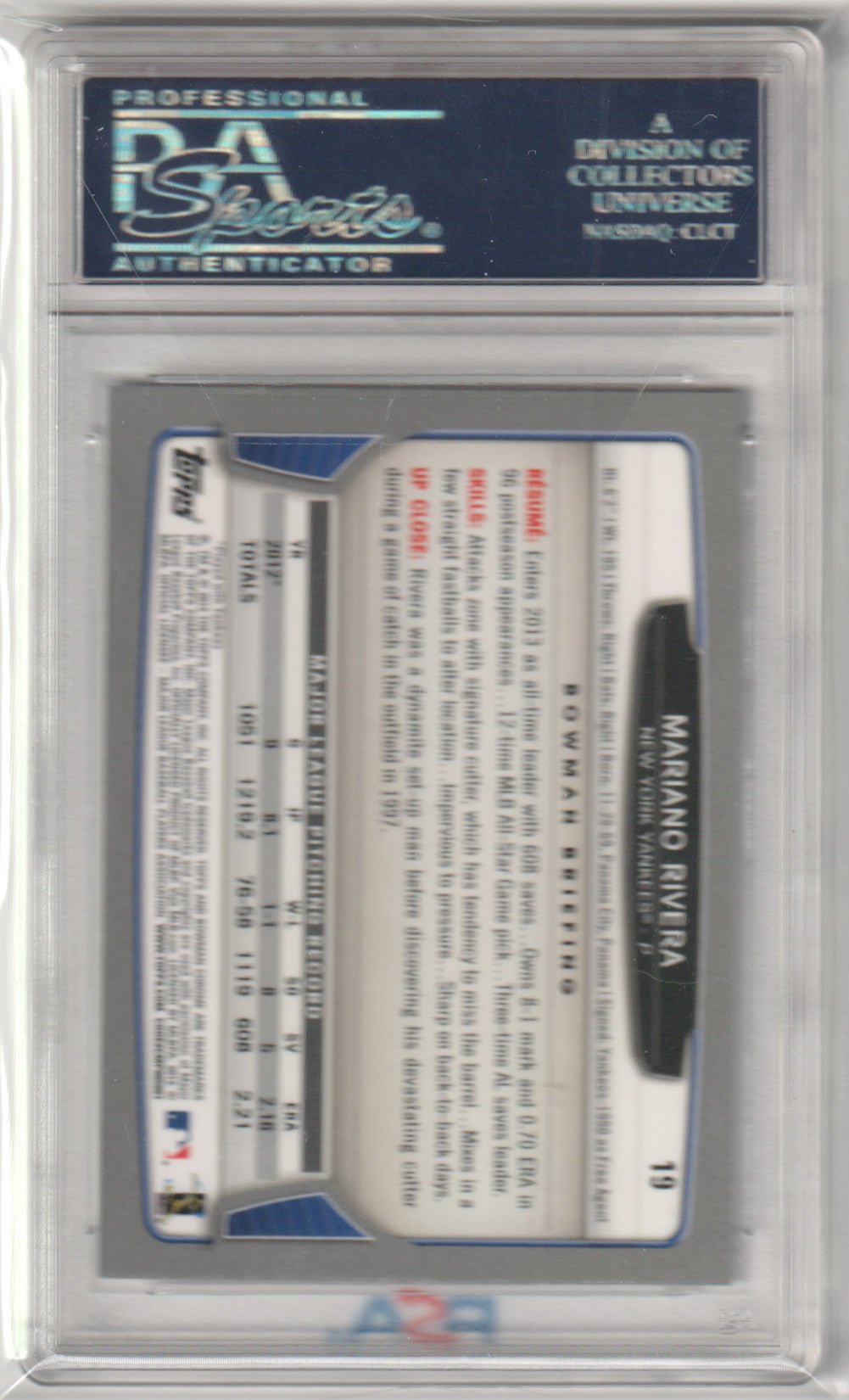 MARIANO RIVERA 2013 Bowman Chrome #19 PSA 9 MINT - YANKEES - Columbia Hobby - Sports Card Boxes - Toploaders - Card Savers