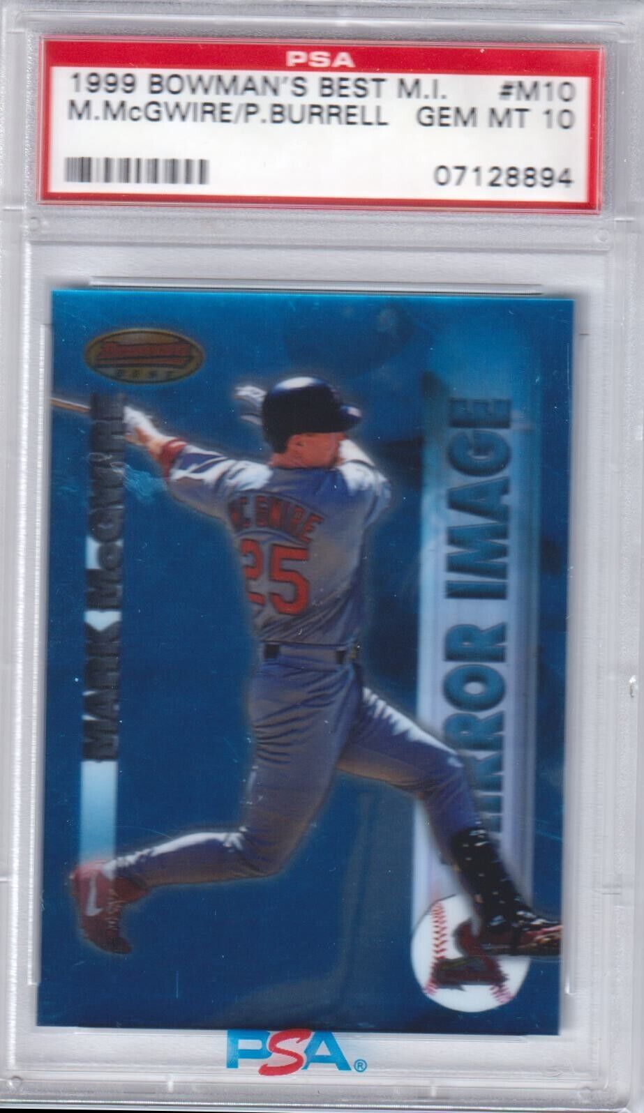 MARK McGWIRE 1999 Bowman's Best Mirror Image #M10 PSA 10 GEM MINT - CARDINALS - Columbia Hobby - Sports Card Boxes - Toploaders - Card Savers