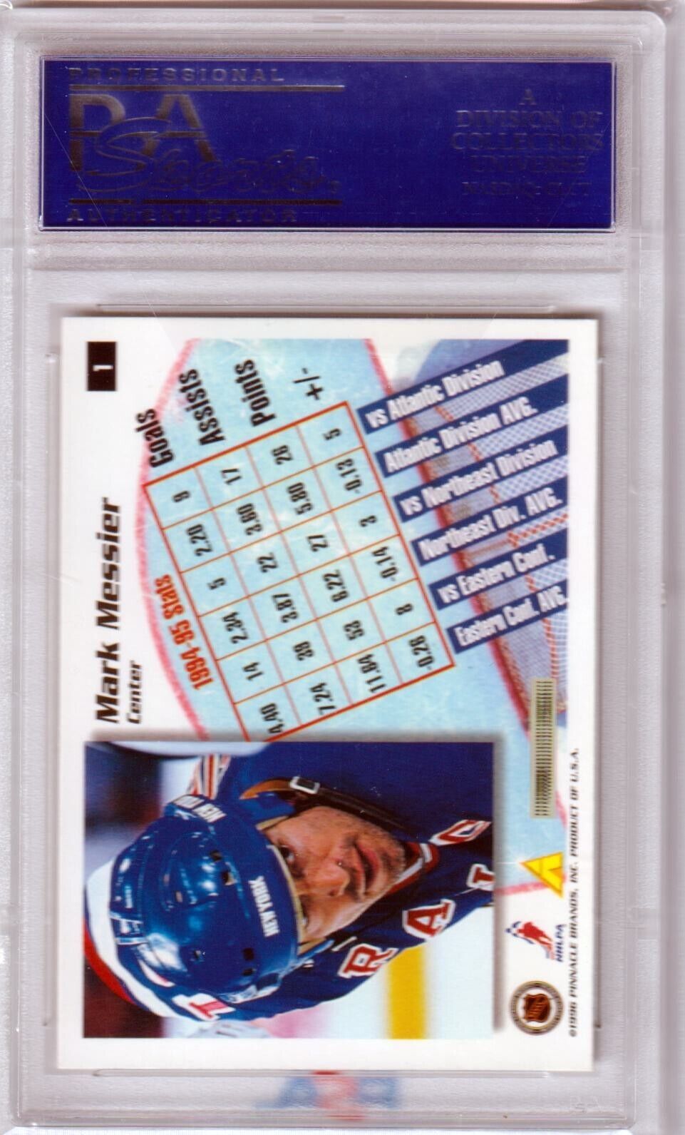 MARK MESSIER 1995 Summit #1 PSA 10 GEM MINT - RANGERS POP 1 - Columbia Hobby - Sports Card Boxes - Toploaders - Card Savers