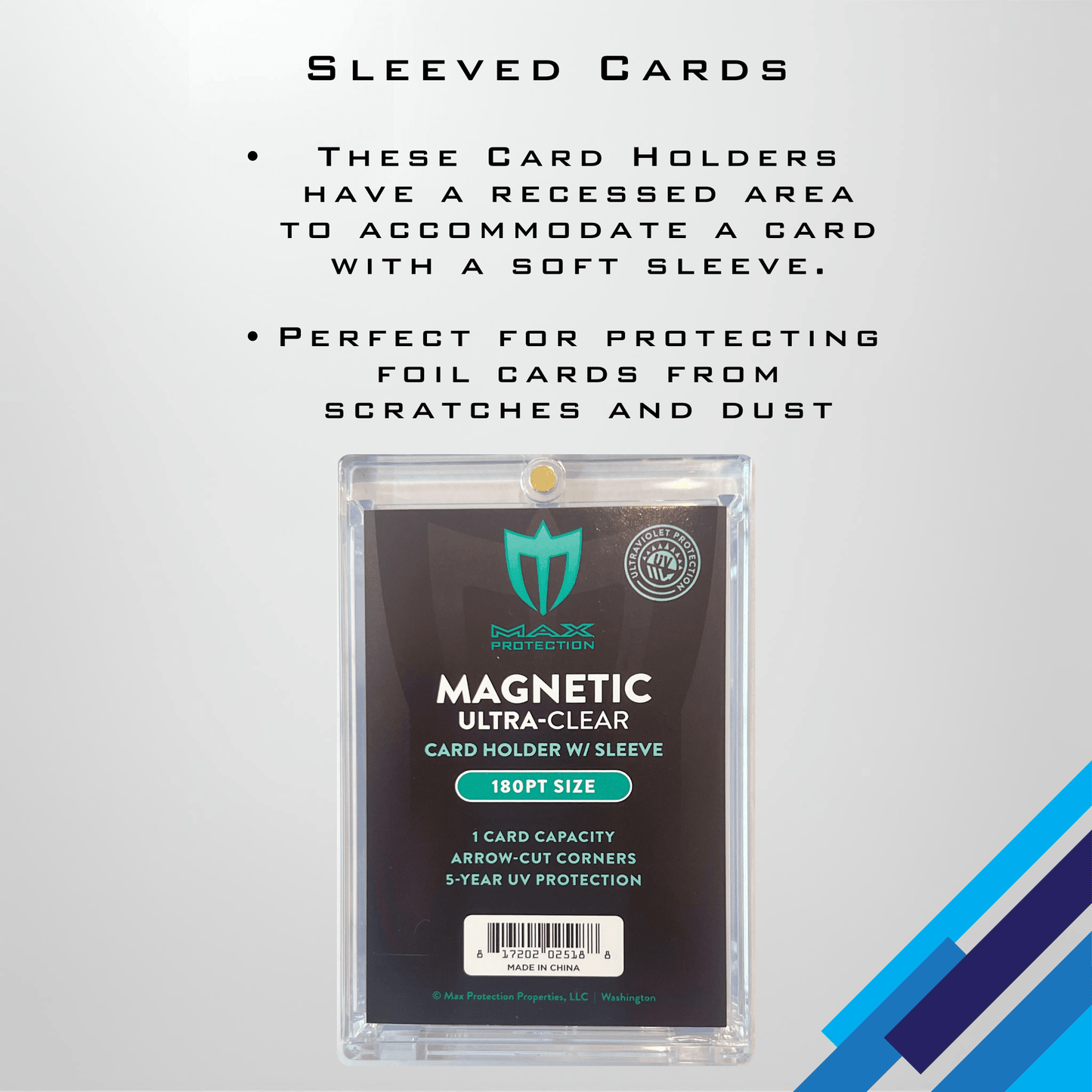 Max Pro Ultra Clear Magnetic Card Holder 180pt w/Sleeve Size - Columbia Hobby - Sports Card Boxes - Toploaders - Card Savers