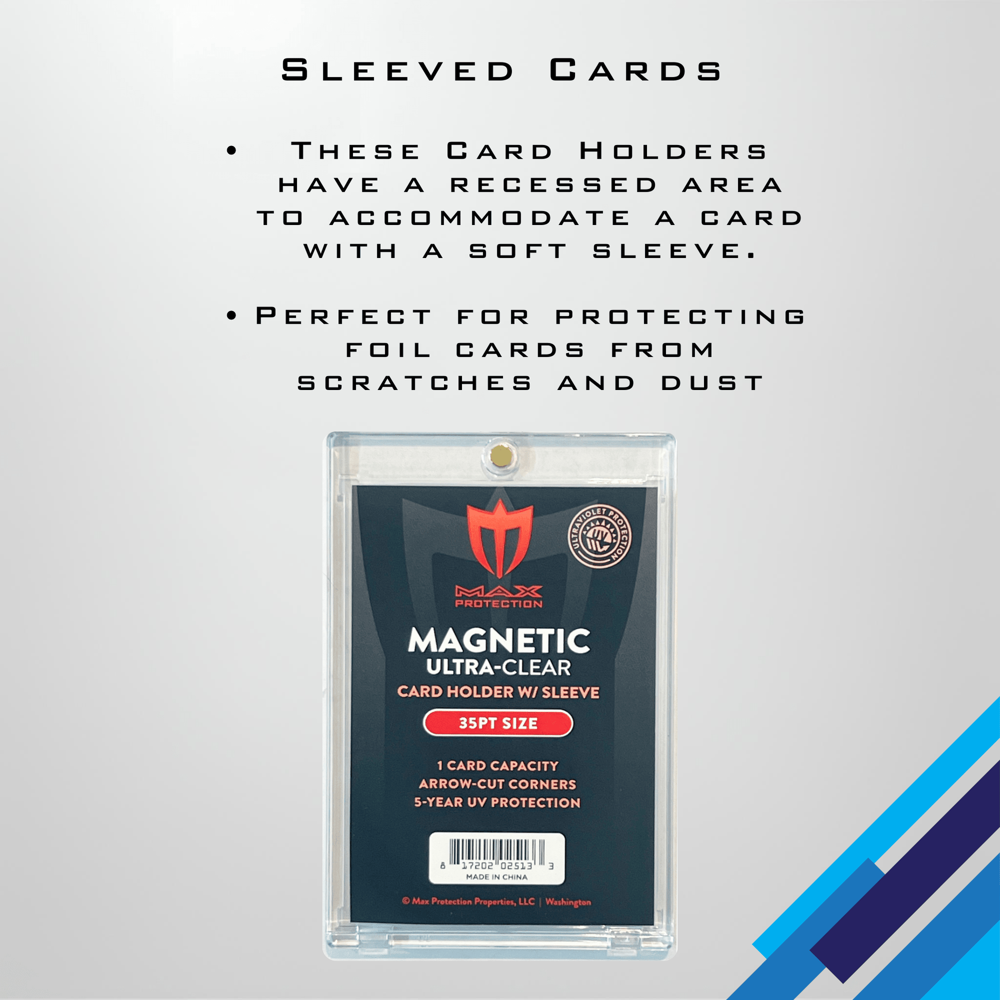 Max Pro Ultra Clear Magnetic Card Holder 35pt w/Sleeve Size - Columbia Hobby - Sports Card Boxes - Toploaders - Card Savers