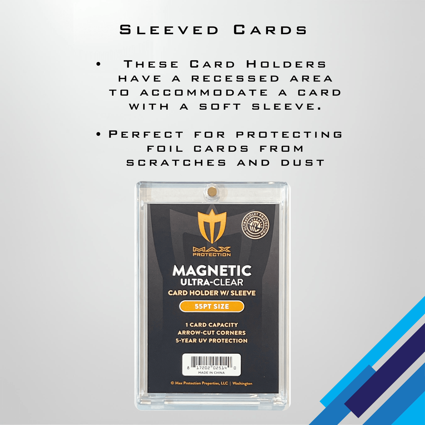 Max Pro Ultra Clear Magnetic Card Holder 55pt w/Sleeve Size - Columbia Hobby - Sports Card Boxes - Toploaders - Card Savers
