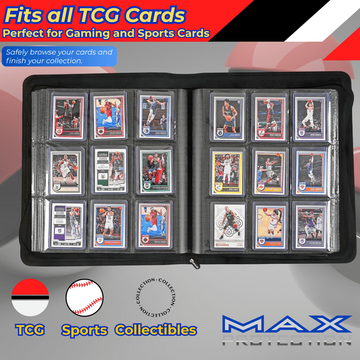 Max Pro Ultra Guardian Top Loader Binder | Holds 252 Standard 3″×4″ Sports & Pokemon Cards - Columbia Hobby - Sports Card Boxes - Toploaders - Card Savers