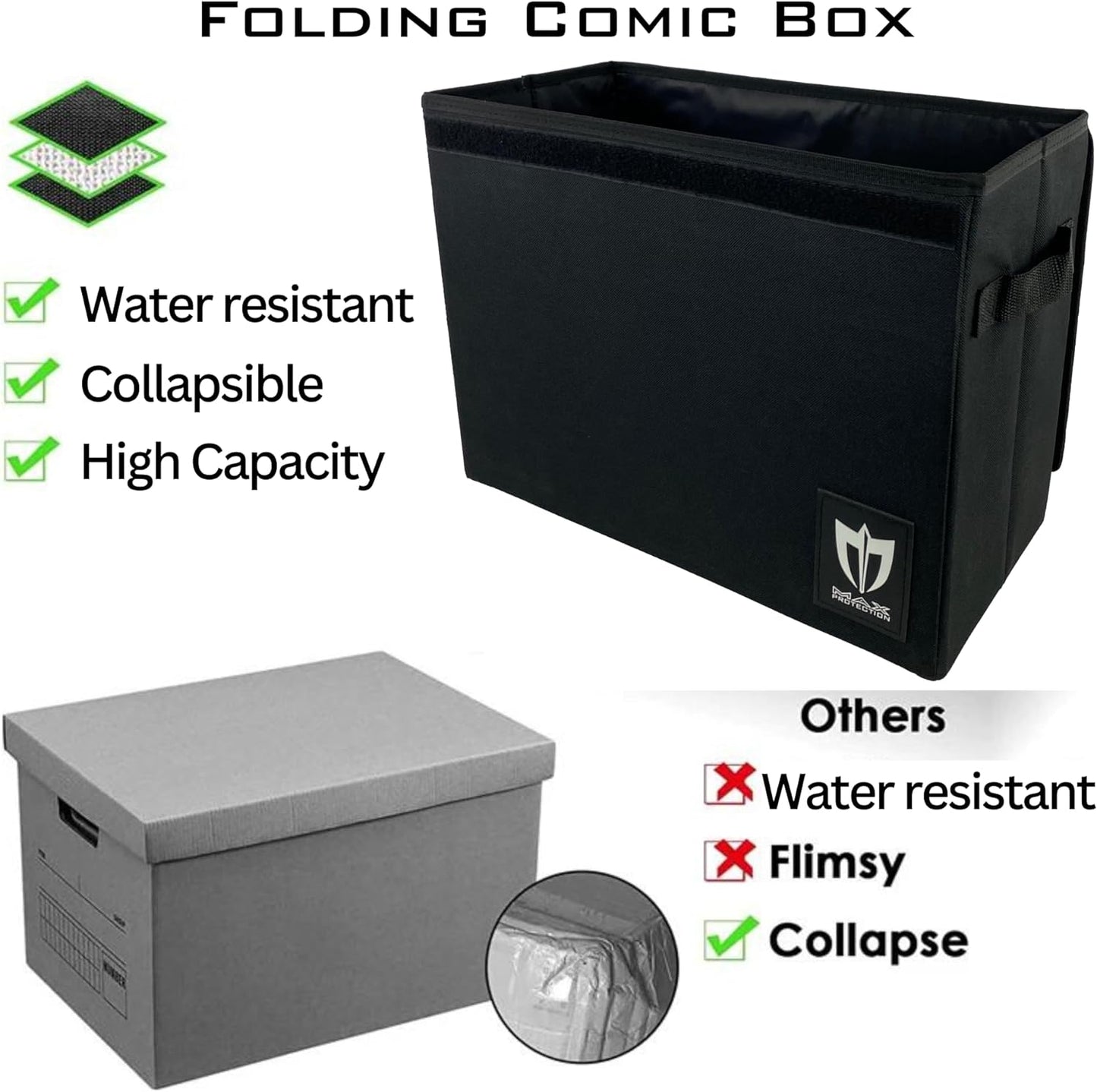 Max Protection Comic Book Foldaway Storage Box - Columbia Hobby - Sports Card Boxes - Toploaders - Card Savers