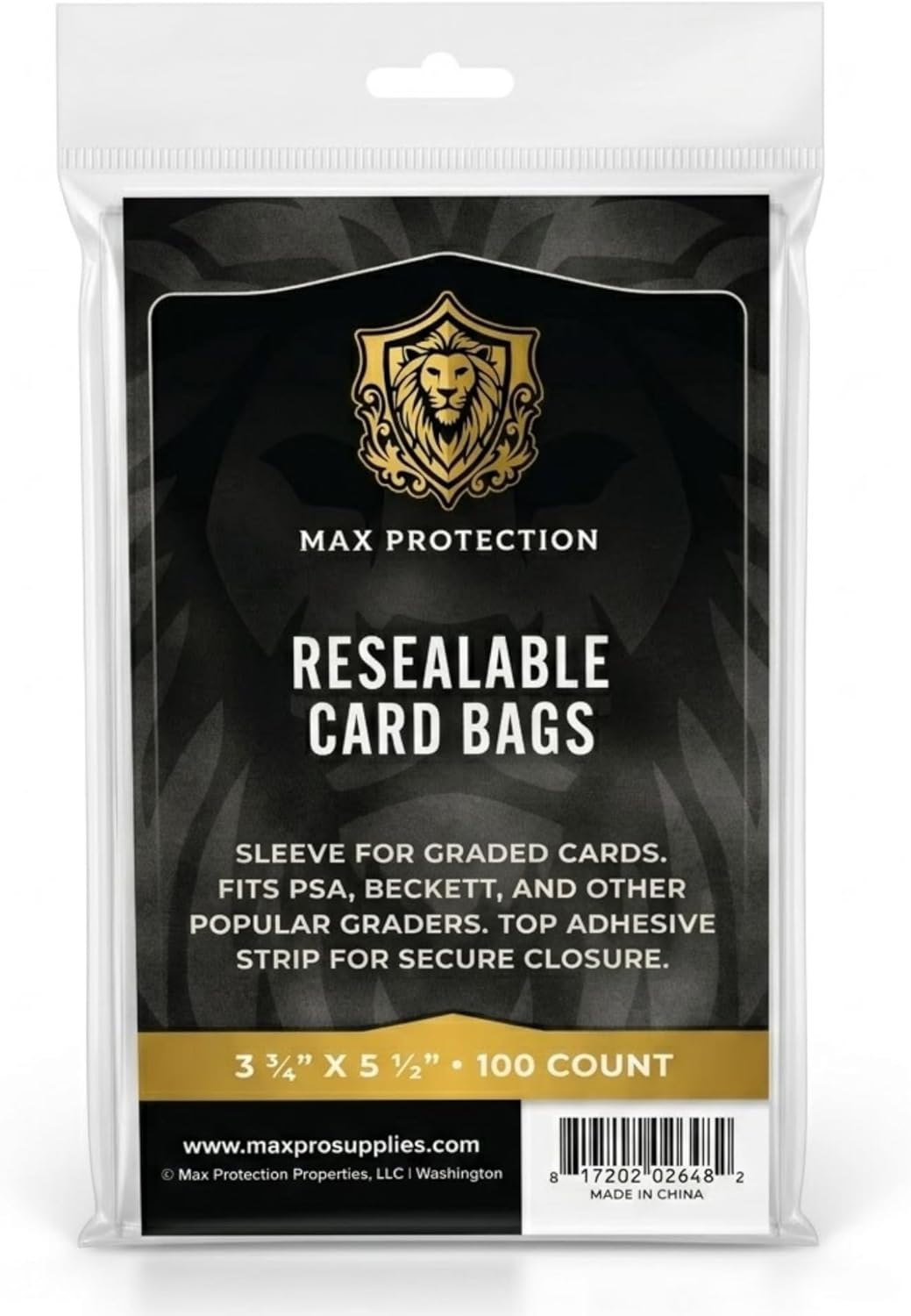 grading card sleeves Max Protection Graded (100 Count) – Resealable Slab Bags for PSA, SGC, BGS & CGC Graded Cards Metal:14K Reck It Ralph clear 9 mil PVC Magic: The Gathering Mystery