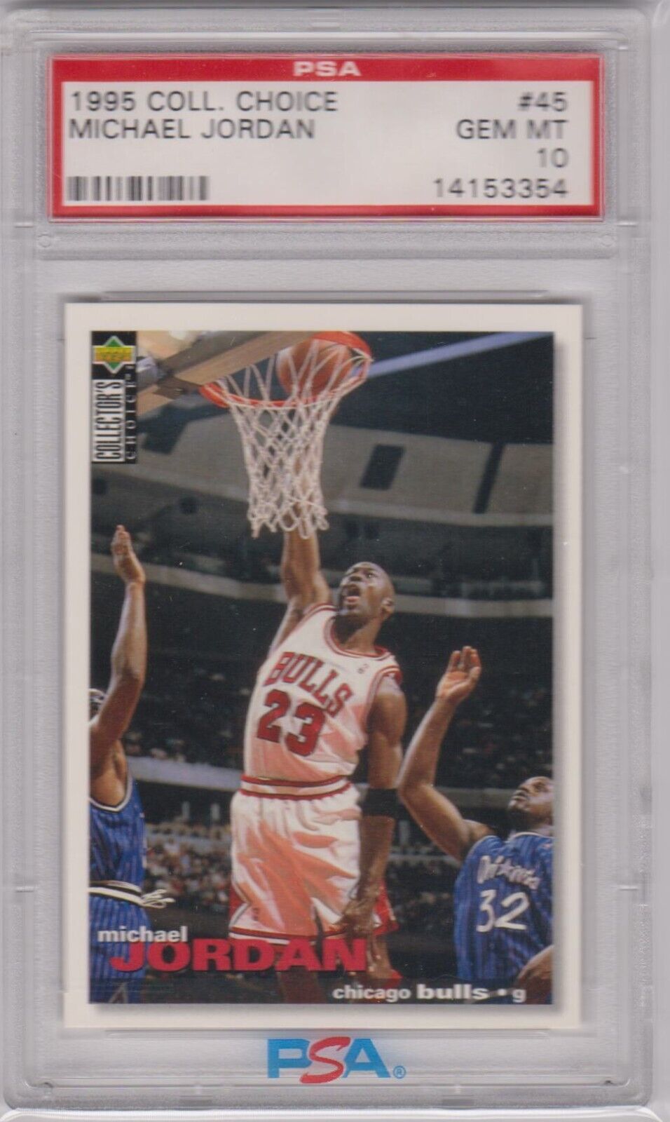 MICHAEL JORDAN 1995 Upper Deck Collector's Choice #45 PSA 10 GEM MINT - BULLS - Columbia Hobby - Sports Card Boxes - Toploaders - Card Savers