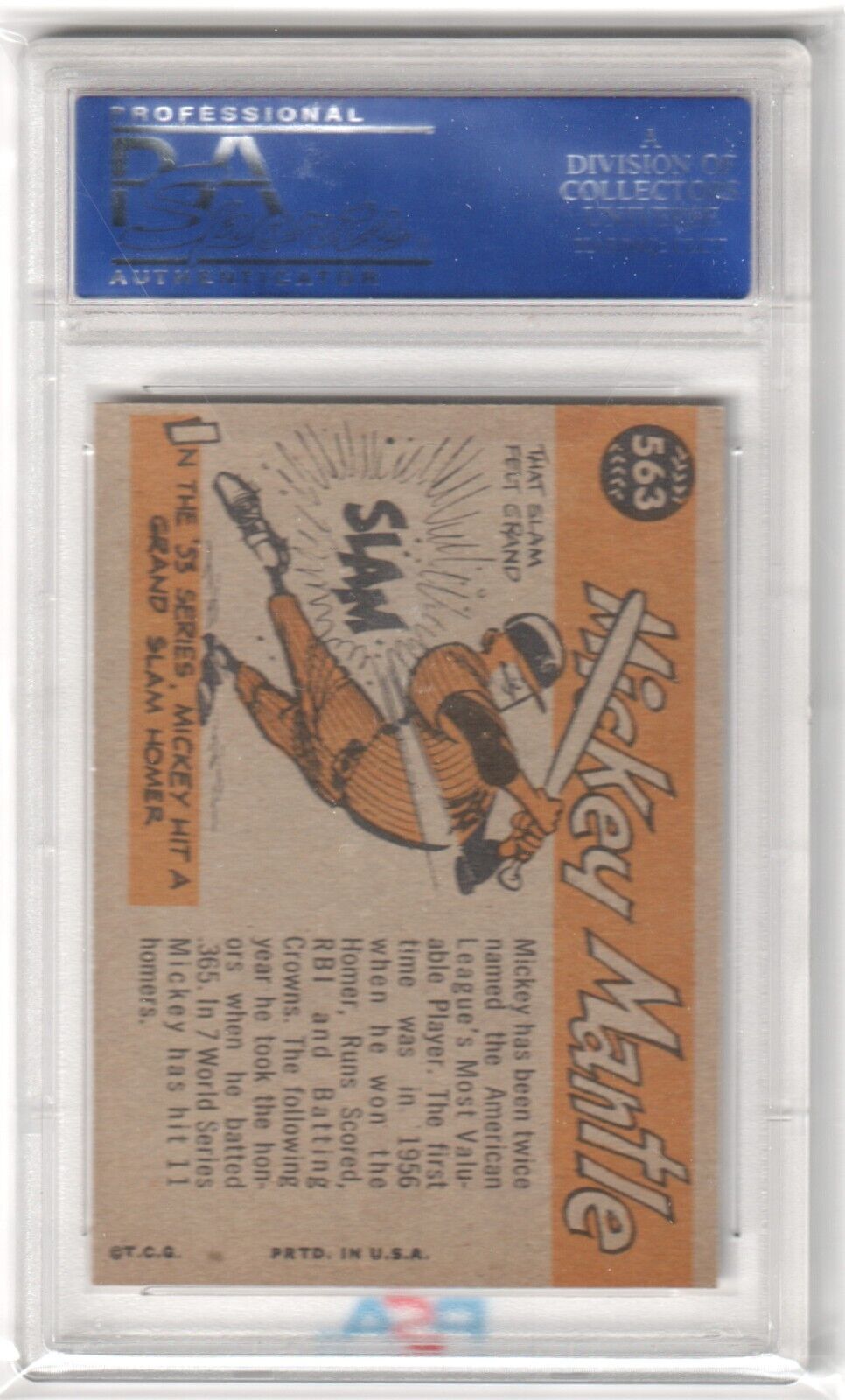 MICKEY MANTLE 1960 Topps All Star #563 PSA 8 NM - MT - YANKEES - Columbia Hobby - Sports Card Boxes - Toploaders - Card Savers