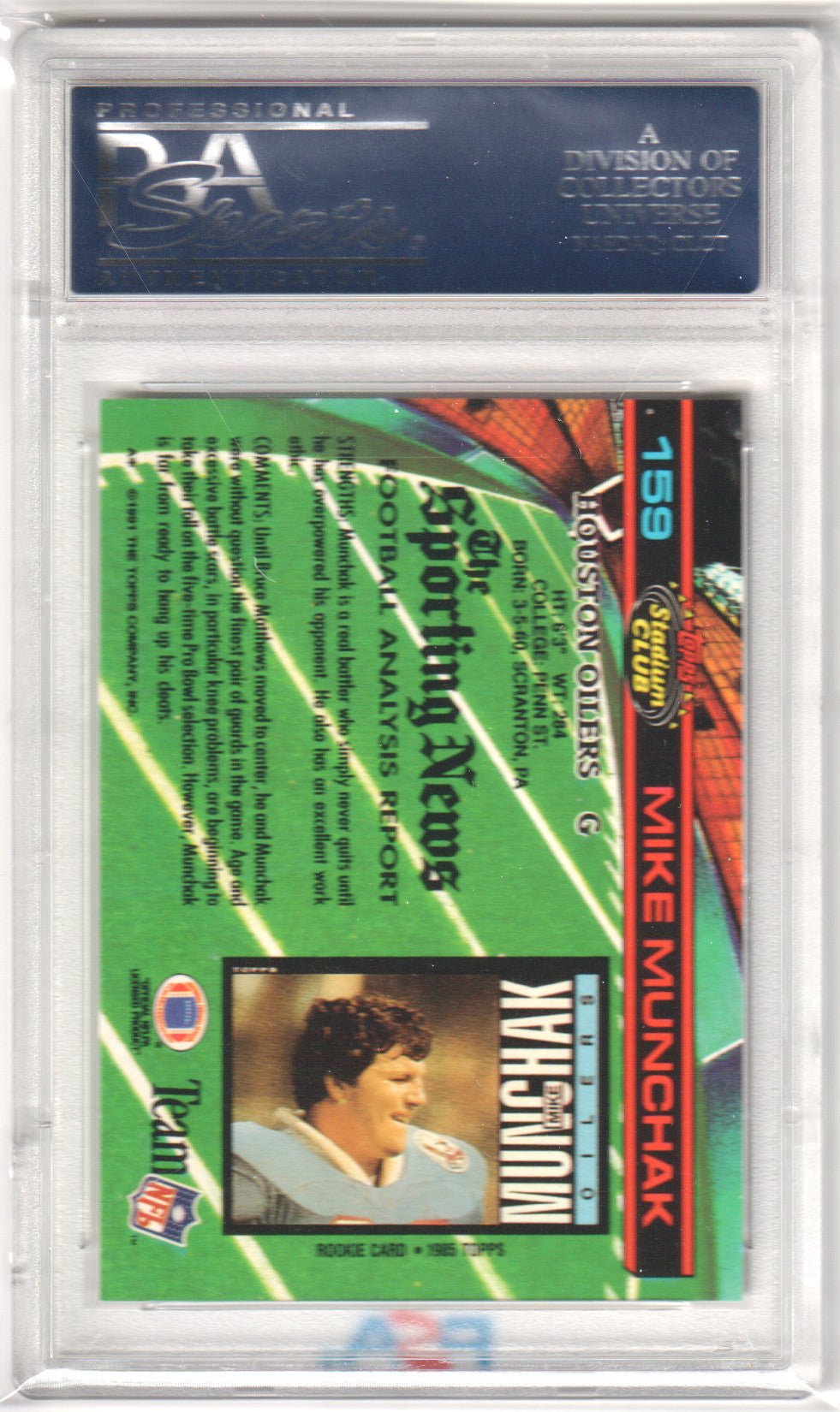 MIKE MUNCHAK 1991 Topps Stadium Club 159 PSA 10 GEM MINT - OILERS Pop 4 - Columbia Hobby - Sports Card Boxes - Toploaders - Card Savers
