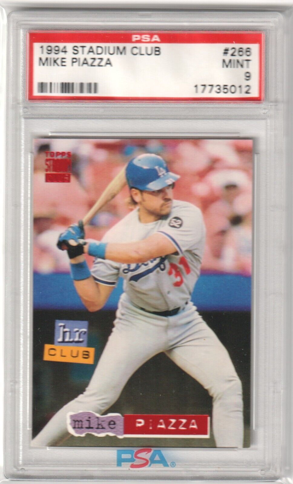 MIKE PIAZZA 1994 Topps Stadium Club #266 PSA 9 MINT - DODGERS - Columbia Hobby - Sports Card Boxes - Toploaders - Card Savers