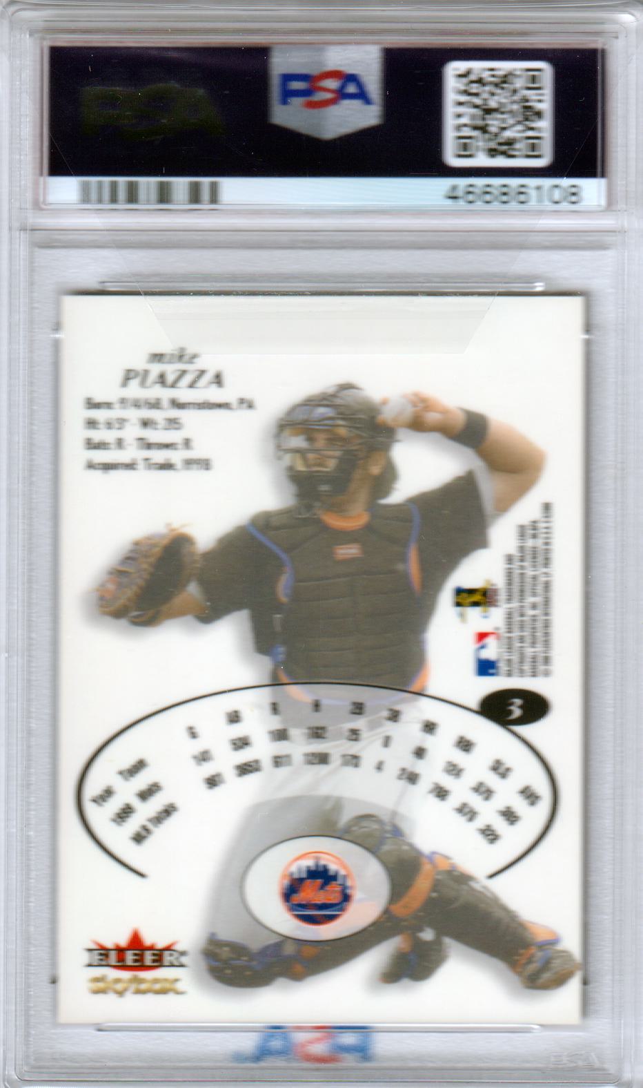 MIKE PIAZZA 2000 Skybox E - X #3 PSA 9 MINT - METS - Columbia Hobby - Sports Card Boxes - Toploaders - Card Savers
