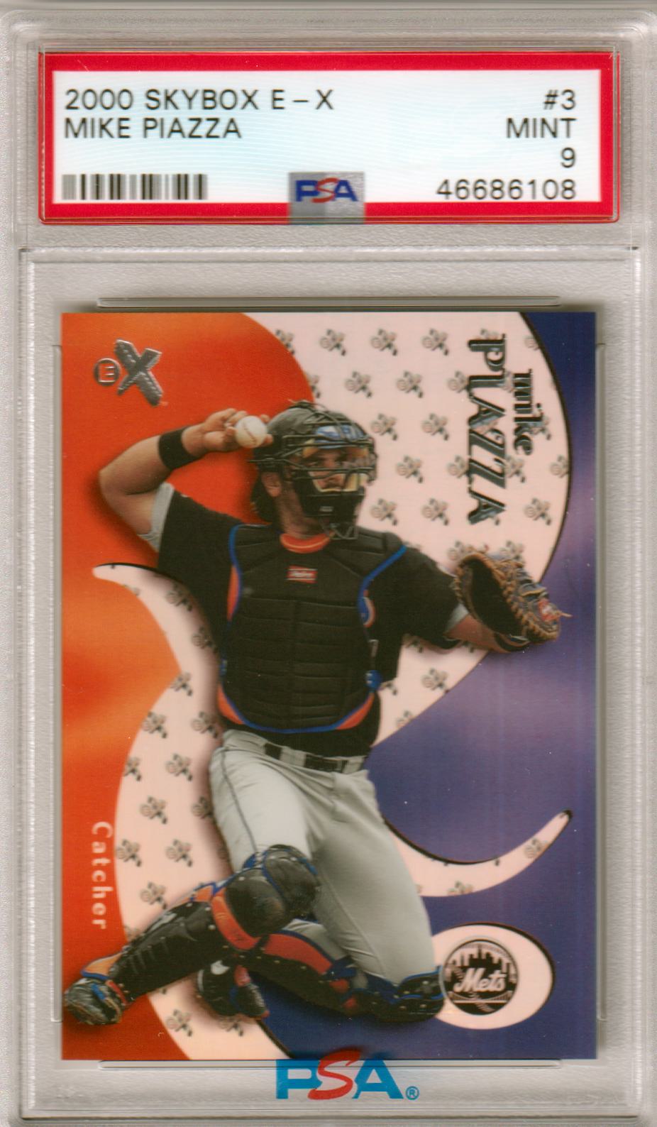 MIKE PIAZZA 2000 Skybox E - X #3 PSA 9 MINT - METS - Columbia Hobby - Sports Card Boxes - Toploaders - Card Savers