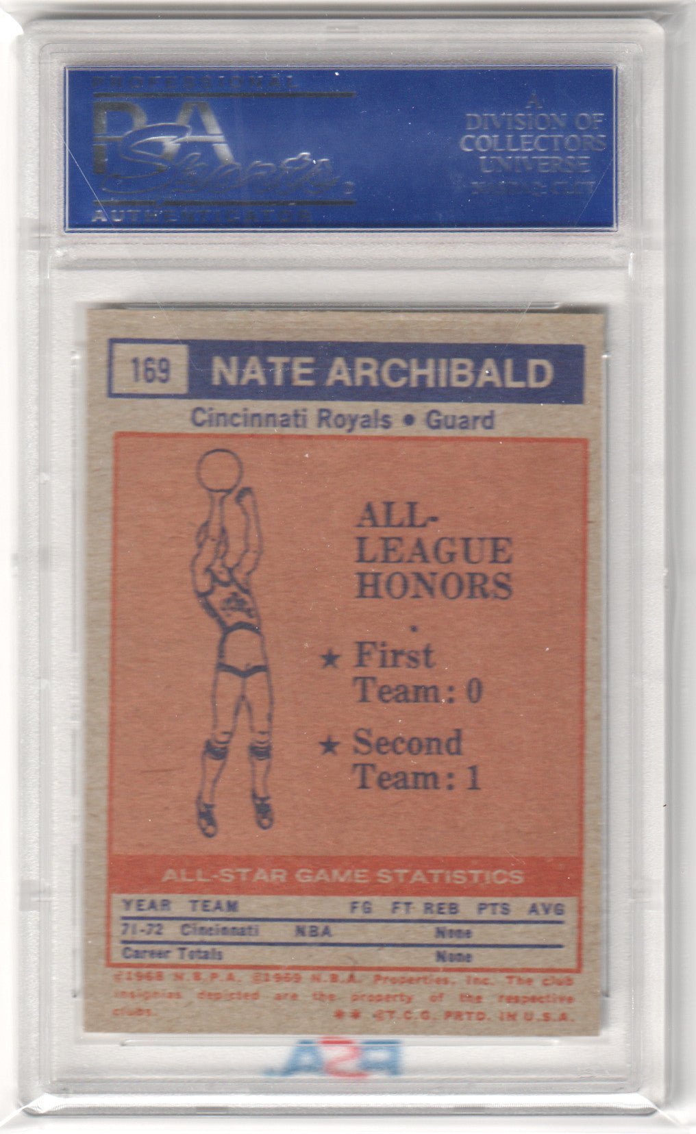 NATE TINY ARCHIBALD 1972 Topps #169 All Star PSA 7 NM - ROYALS - Columbia Hobby - Sports Card Boxes - Toploaders - Card Savers