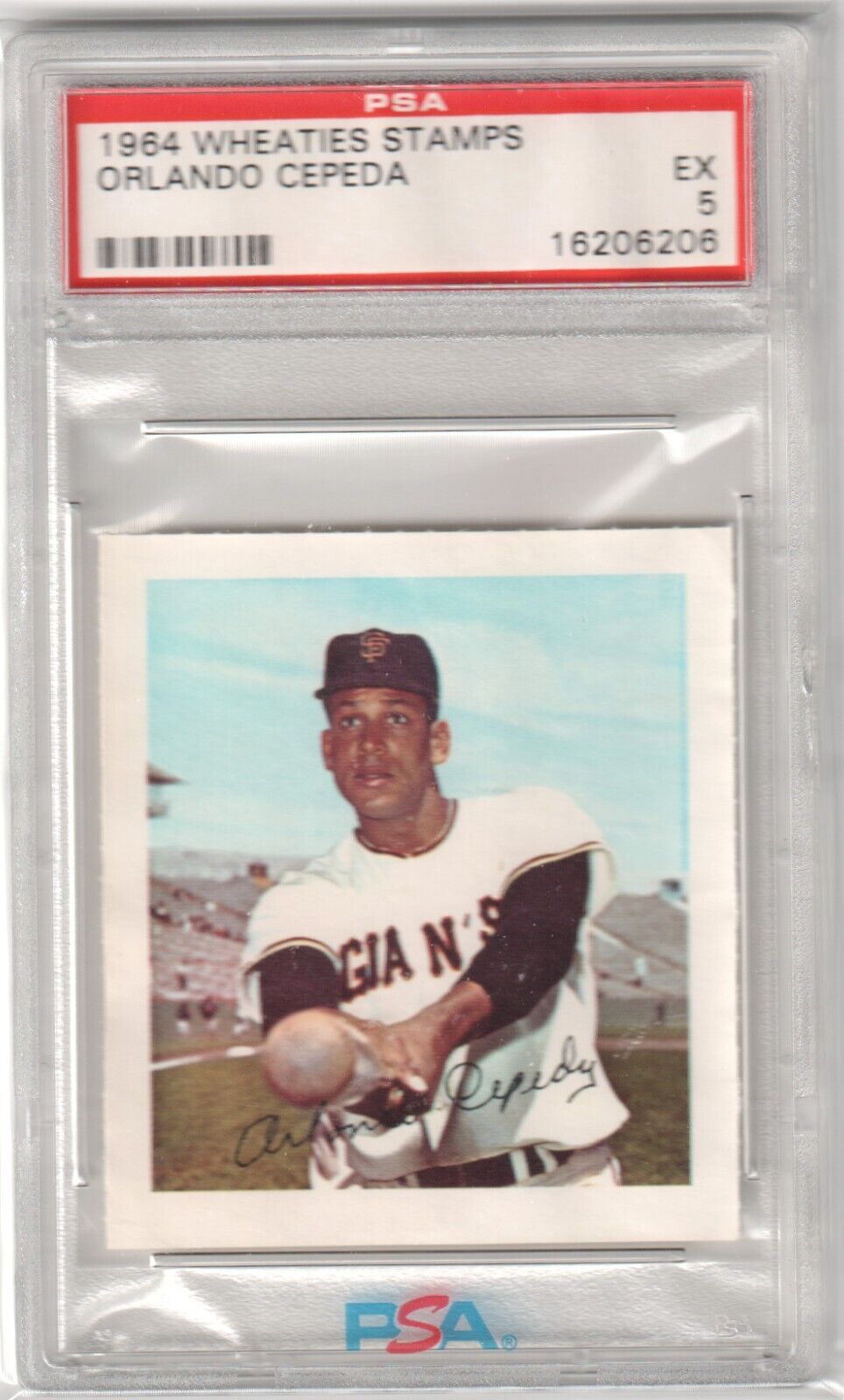 ORLANDO CEPEDA 1964 Wheaties Stamps PSA 5 EX - GIANTS - Columbia Hobby - Sports Card Boxes - Toploaders - Card Savers