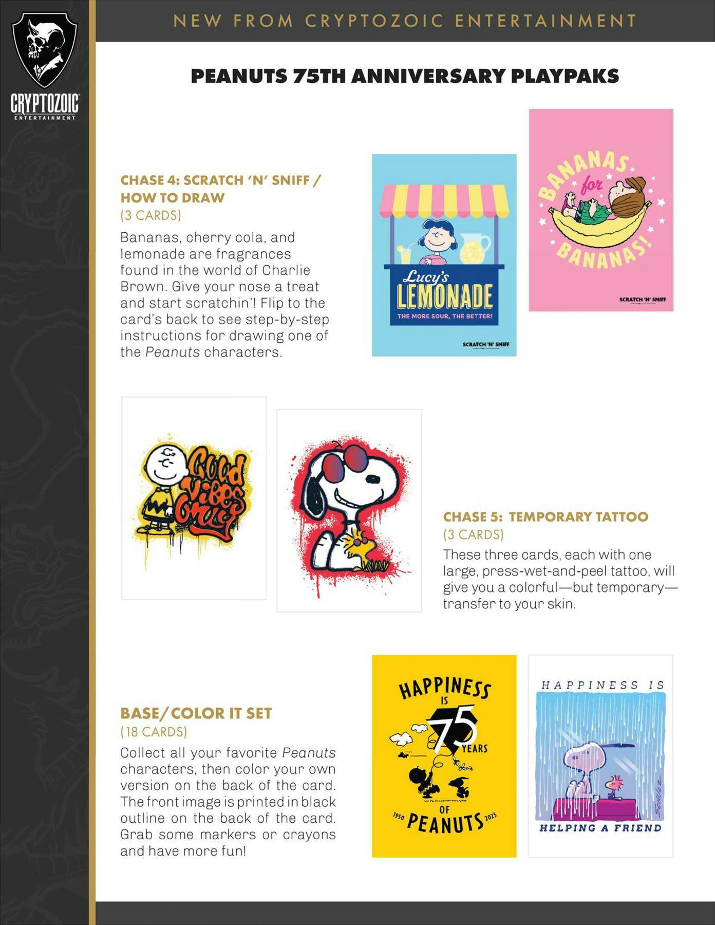 Peanuts Playpaks: 75 Years Series 1 Hobby Box (Cryptozoic 2025) | Columbia Sports Cards - Columbia Hobby - Sports Card Boxes - Toploaders - Card Savers