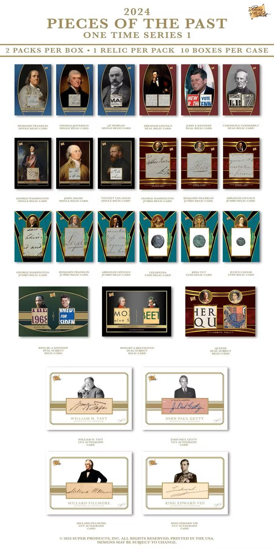 Pieces of the Past One Time Series 1 Hobby Box (Super Break 2024) - Columbia Hobby - Sports Card Boxes - Toploaders - Card Savers