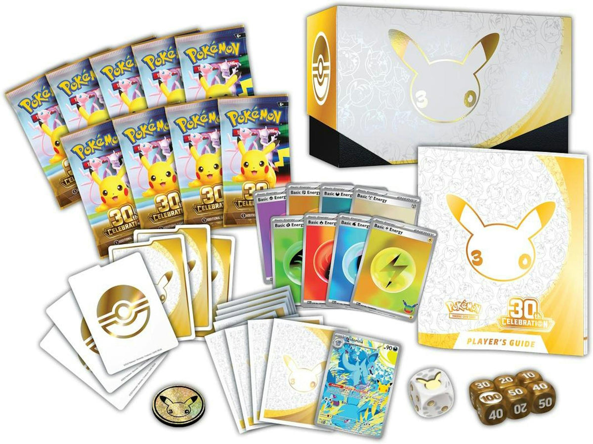 Pokemon TCG 30th Celebration Elite Trainer Box | Columbia Hobby - Sports Card Boxes - Toploaders - Card Savers.