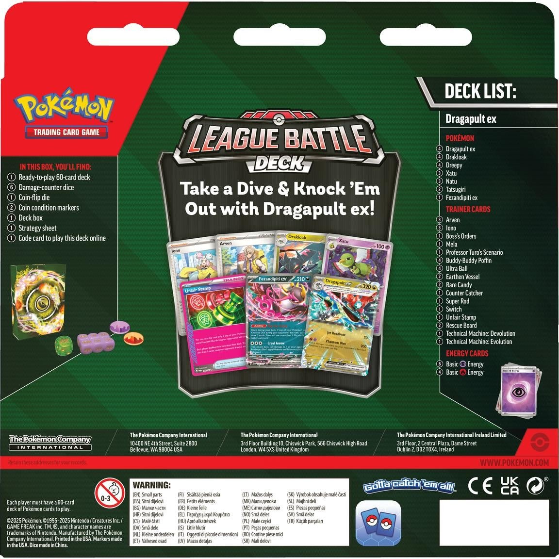 Pokemon Dragapult EX League Battle Deck Box - Columbia Hobby - Sports Card Boxes - Toploaders - Card Savers