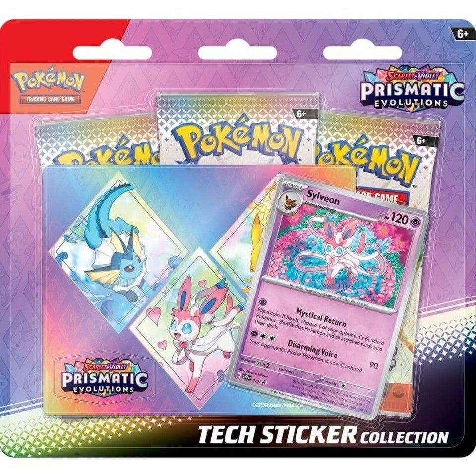 Pokémon Scarlet and Violet Prismatic Evolutions Tech Sticker Collection - Columbia Hobby - Sports Card Boxes - Toploaders - Card Savers