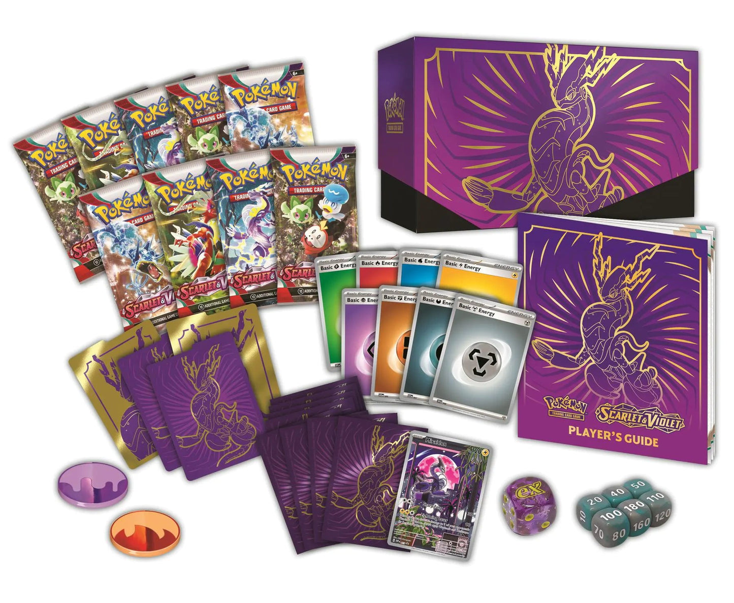 Pokémon Scarlet & Violet Elite Trainer Box - Miraidon (PURPLE) - Columbia Hobby - Sports Card Boxes - Toploaders - Card Savers