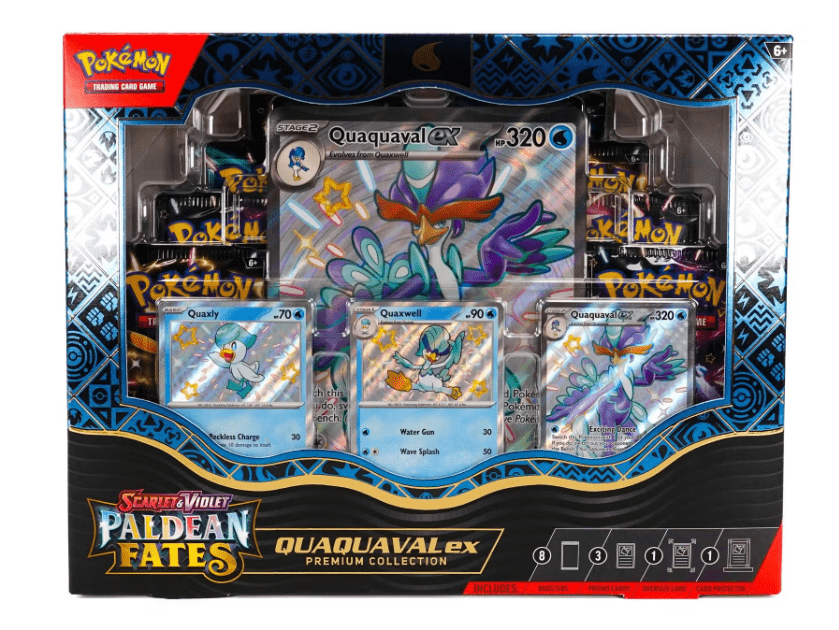 Pokemon Scarlet & Violet: Paldean Fates Premium Collection ex Box - Columbia Hobby - Sports Card Boxes - Toploaders - Card Savers