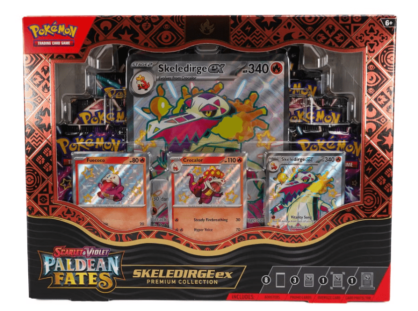 Pokemon Scarlet & Violet: Paldean Fates SKELEDIRGE Premium Collection ex Box Pokemon Scarlet & Violet: Paldean Fates SKELEDIRGE Premium Collection ex Box