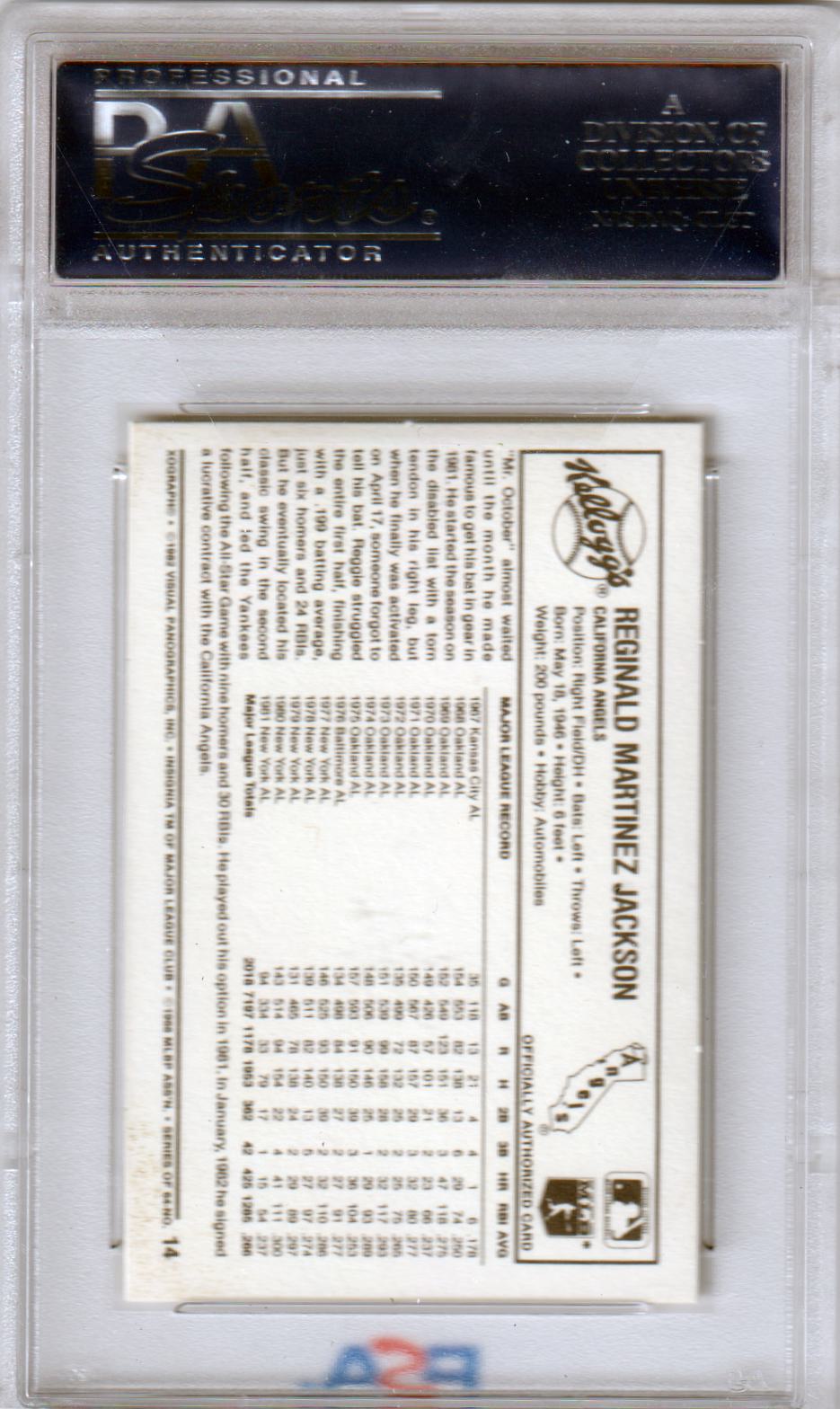 REGGIE JACKSON 1982 Kellogg's 3D Super Stars #14 PSA 10 GEM MINT - YANKEES - Columbia Hobby - Sports Card Boxes - Toploaders - Card Savers