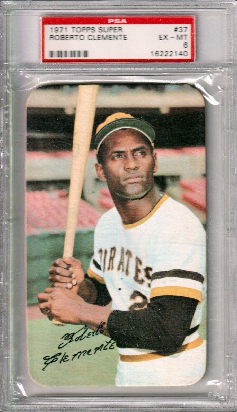 ROBERTO CLEMENTE 1971 Topps Super #37 PSA 6 EX - MT - PIRATES - Columbia Hobby - Sports Card Boxes - Toploaders - Card Savers